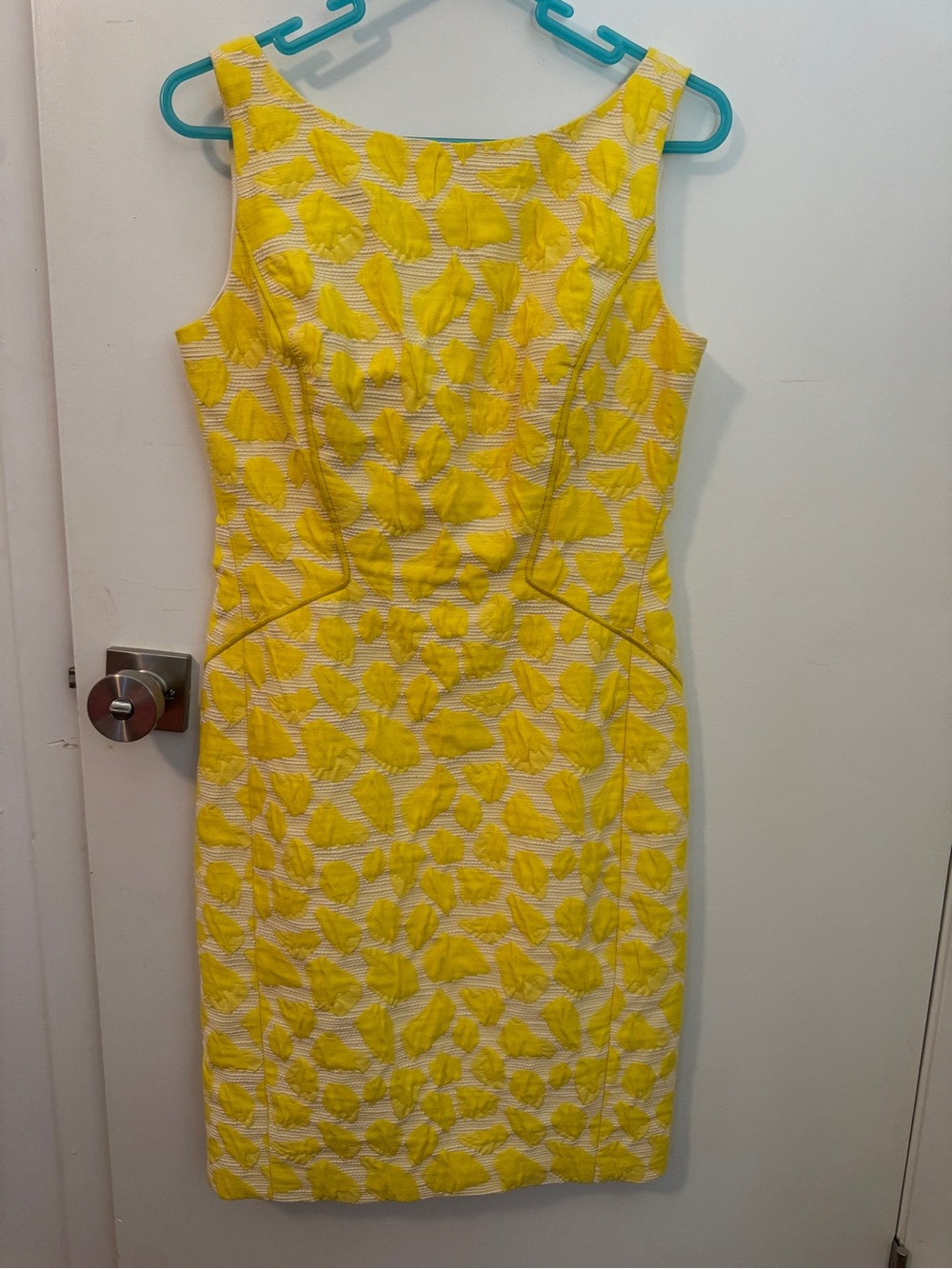 Lafayette 148 New York Yellow Floral Jacquard Sheath Dress